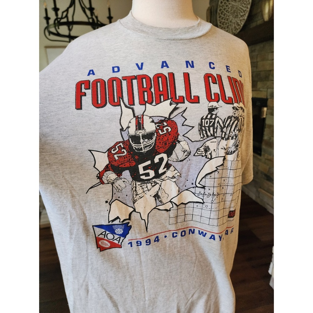 Vintage 1994 Advanced Football Clinic T Shirt XL AR Graphic Tee Large‎ Print - Picture 5 of 9